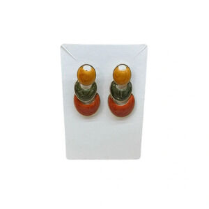 Vintage Color Block Geometric Statement Earrings Bold 80s Retro Women’s Jewelry